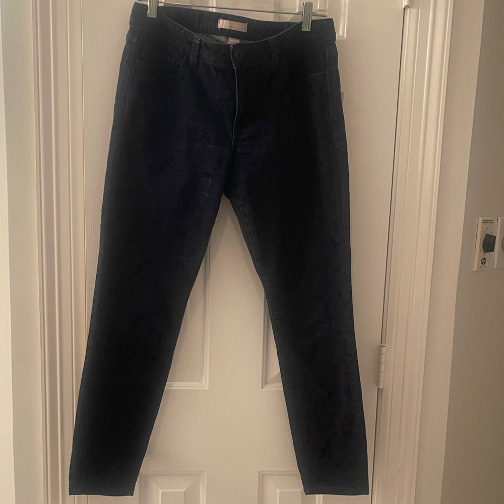 Banana Republic Women’s Jacquard 5 Pocket Dark Jeans Ankle Length